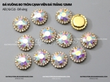 Đá vuông bo tròn cạnh viền đá trắng đế VÀNG 12mm