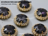 Đá vuông bo tròn cạnh viền đá trắng đế VÀNG 12mm