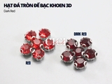 Túi 50-100 hạt đá tròn đế bạc khoen 3D nhiều màu link 2/2