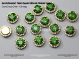 Đá vuông bo tròn cạnh viền đá trắng đế VÀNG 12mm