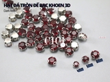 Túi 50-100 hạt đá tròn đế bạc khoen 3D nhiều màu link 2/2