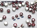 Túi 50-100 hạt đá tròn đế bạc khoen 3D nhiều màu link 2/2