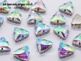 Túi 5 hạt đá tam giác đế bạc 18mm