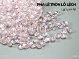 Túi 20 hạt pha lê tròn chóp nhọn 2 mặt lỗ lệch (mặt dây)