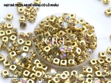 Túi 50-100 hạt đá tròn màu AB có đế lỗ khâu