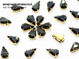 Túi 10 hạt đá giọt nước đế vàng 6*10mm