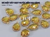 Đá mặt dây hình giọt nước viền mạ vàng
