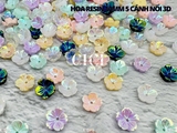 Hoa nhựa 5 cánh nổi 3D - 10mm