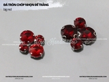 Set 10 hạt đá tròn chóp nhọn đế bạc có lỗ khâu