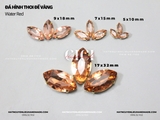Túi 5-10 hạt đá hình thoi đế vàng có lỗ khâu