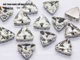 Túi 5 hạt đá tam giác đế bạc 18mm