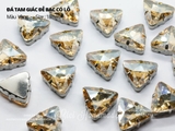 Túi 5 hạt đá tam giác đế bạc 18mm