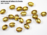 Đá bầu dục cao cấp, đế trắng có lỗ khâu