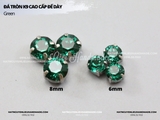 Đá tròn K9 cao cấp có đế bạc, lỗ khâu