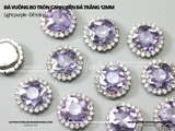 Đá vuông bo tròn cạnh viền đá trắng đế BẠC 12mm
