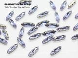 Set 10 hạt đá thoi dài đế bạc có lỗ 4*15mm