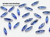 Set 10 hạt đá thoi dài đế bạc có lỗ 4*15mm