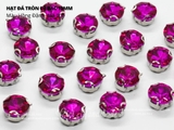 Đá tròn trắng đế trắng đế vàng khoen D 3D