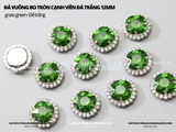 Đá vuông bo tròn cạnh viền đá trắng đế BẠC 12mm