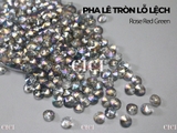 Túi 20 hạt pha lê tròn chóp nhọn 2 mặt lỗ lệch (mặt dây)