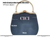 Khuôn túi/khung ví clutch hình thang viền vàng