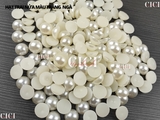 Hạt trai nửa màu trắng kem/ trắng tinh