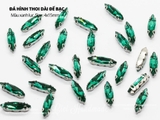 Set 10 hạt đá thoi dài đế bạc có lỗ 4*15mm