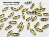 Set 10 hạt đá thoi dài đế bạc có lỗ 4*15mm