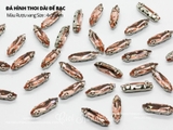 Set 10 hạt đá thoi dài đế bạc có lỗ 4*15mm