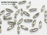 Set 10 hạt đá thoi dài đế bạc có lỗ 4*15mm