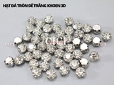 Đá tròn trắng đế trắng đế vàng khoen D 3D