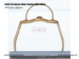 Khuôn túi/khung ví clutch hình thang viền vàng