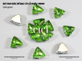 Túi 5 hạt đá tam giác đế bạc 18mm