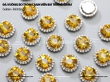 Đá vuông bo tròn cạnh viền đá trắng đế BẠC 12mm