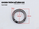 ĐÔI khoen mở móc khóa đính đá