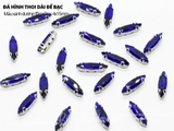 Set 10 hạt đá thoi dài đế bạc có lỗ 4*15mm
