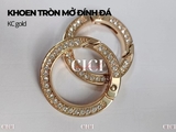 ĐÔI khoen mở móc khóa đính đá