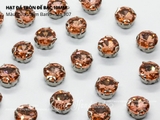 Đá tròn trắng đế trắng đế vàng khoen D 3D