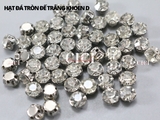 Đá tròn trắng đế trắng đế vàng khoen D 3D