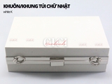 Full bộ Khung Túi/ khuôn ví tròn Clutch có dây xích đeo và vòng kim loại gắn đá (bạc)