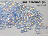 Túi 20 hạt pha lê tròn chóp nhọn 2 mặt lỗ lệch (mặt dây)