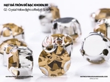 Túi 50-100 hạt đá tròn đế bạc khoen 3D nhiều màu link 1/2