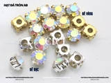 Túi 50-100 hạt đá tròn màu AB có đế lỗ khâu