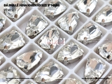 Túi 2 hạt đá pha lê hình khiên K9 size 9*14mm cao cấp đế dày không gỉ