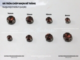 Set 10 hạt đá tròn chóp nhọn đế bạc có lỗ khâu