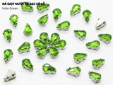 Túi 10 hạt đá giọt nước nhọn đế bạc