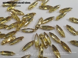 Set 10 hạt đá hình thoi dài đế vàng có lỗ 4x15mm