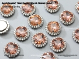 Đá vuông bo tròn cạnh viền đá trắng đế BẠC 12mm