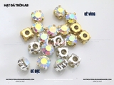 Túi 50-100 hạt đá tròn màu AB có đế lỗ khâu