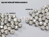 Đá tròn trắng đế trắng đế vàng khoen D 3D